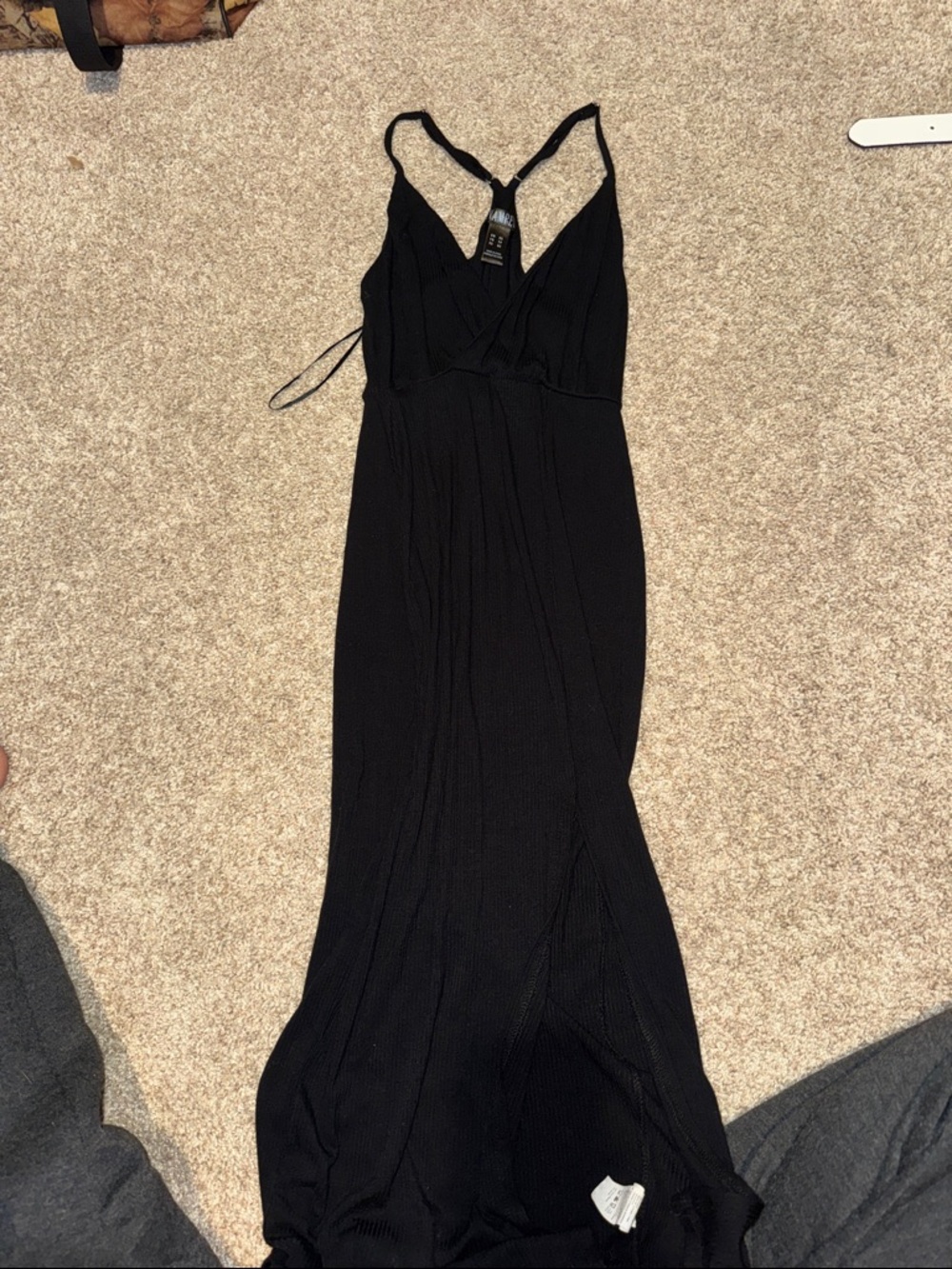 Black V-Neck Maxi Dress with Adjustable Straps